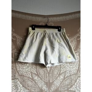 Alo Yoga Yellow & White Tie Dye Sweat Shorts
